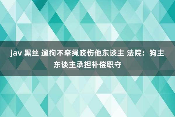 jav 黑丝 遛狗不牵绳咬伤他东谈主 法院：狗主东谈主承担补偿职守