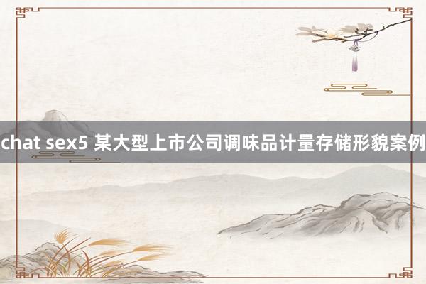 chat sex5 某大型上市公司调味品计量存储形貌案例