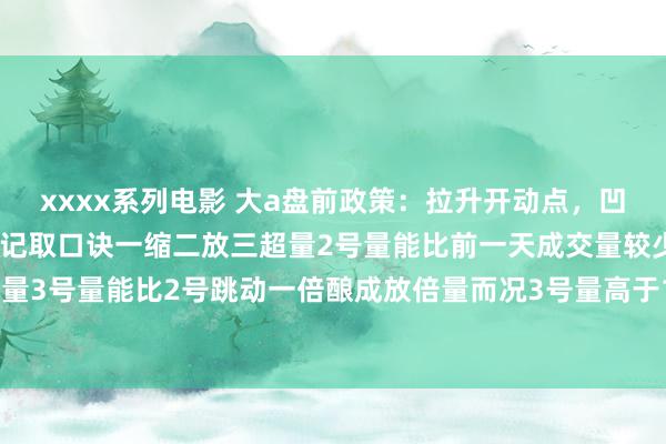 xxxx系列电影 大a盘前政策：拉升开动点，凹量擒涨停！先看三根量柱记取口诀一缩二放三超量2号量能比前一天成交量较少一半酿成缩倍量3号量能比2号跳动一倍酿成放倍量而况3号量高于1号量这等于凹量擒涨停#炒股喜跃大分...